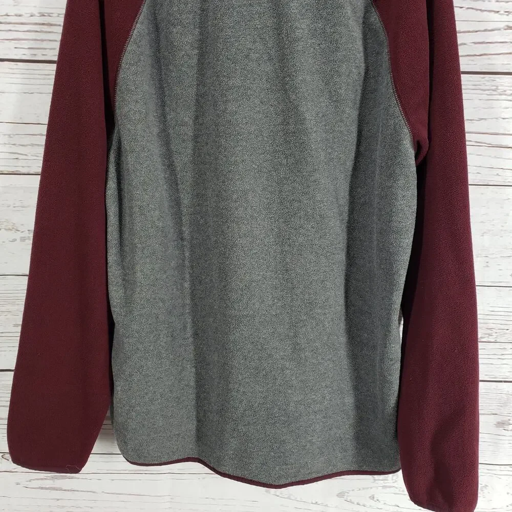 Aeropostale Men's Maroon Gray 1/4 Zip Fleece Sweatshirt1 Jacket Size XL